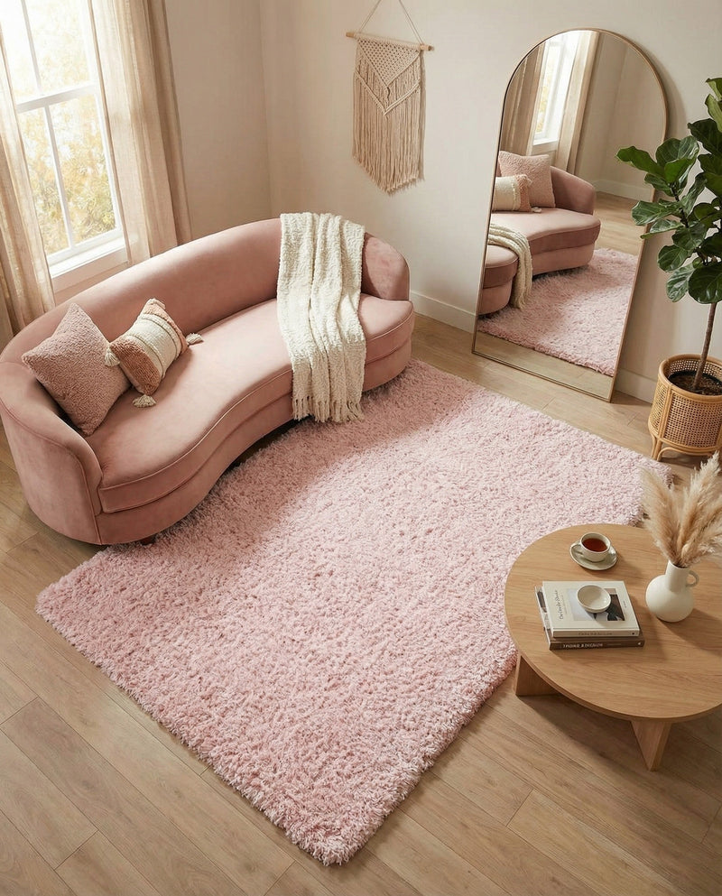 Eternal Plush Oasis Collection Area Rug -  Tranquility (Pink Lace) Rectangle Pink Lace  lifestyle 25