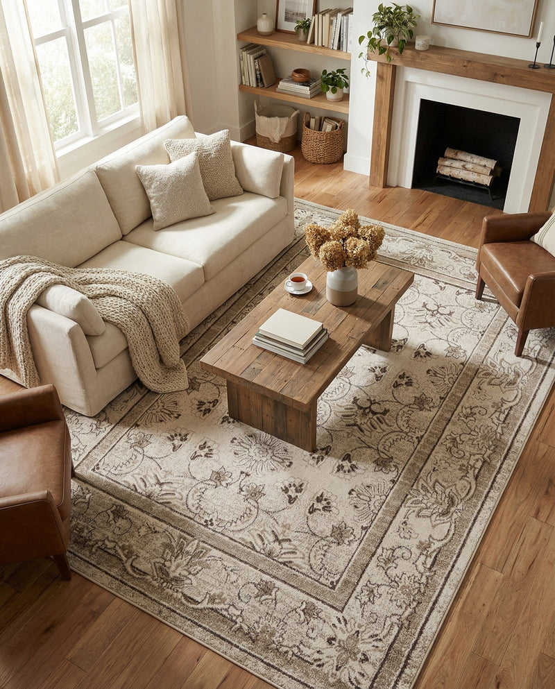 Horizon Collection Area Rug -  Meridian Rectangle Ivory  lifestyle 25