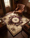 Versailles Elegance Collection Area Rug -  Louveciennes (Brown) Square Brown  lifestyle 71