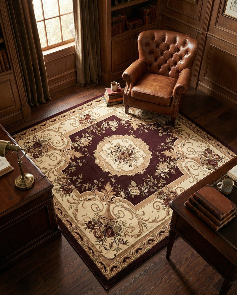 Versailles Elegance Collection Area Rug -  Louveciennes (Brown) Square Brown  lifestyle 71