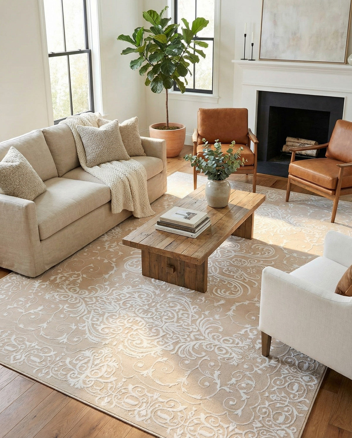 Andes Summit Collection Area Rug -  Lanín Rectangle Beige  lifestyle 19