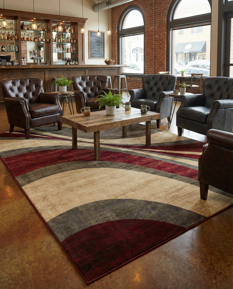 Bistro Lounge Collection Area Rug -  Frappe Rectangle Beige  lifestyle 8