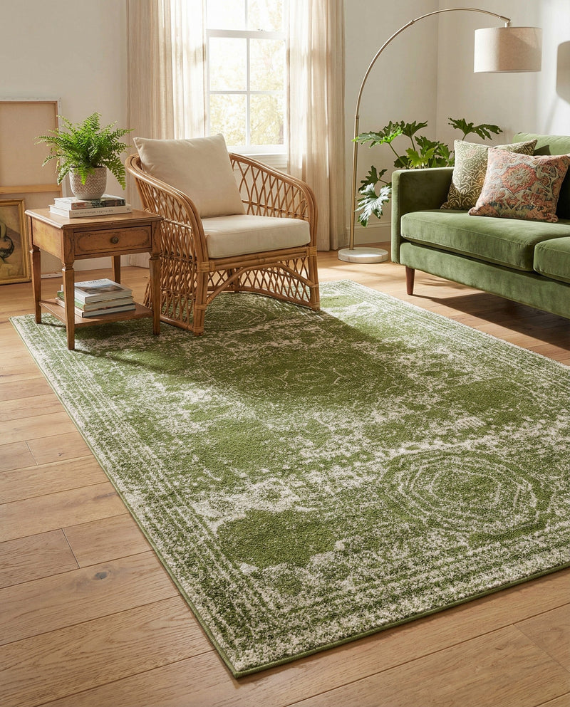 Dover Terrace Collection Area Rug -  Lagoon (Green) Rectangle Green  lifestyle 6