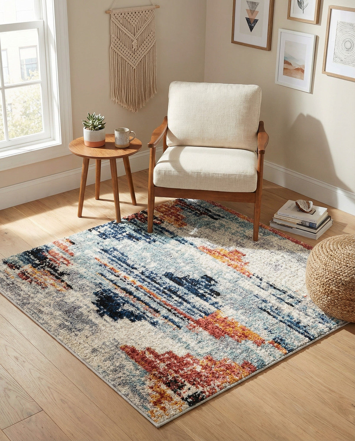 Santa Fe Trails Collection Area Rug -  Arroyo Square Multi  lifestyle 83