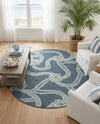 Seaside Haven Rugs Collection Area Rug -  Boardwalk Round Navy Blue  lifestyle 40