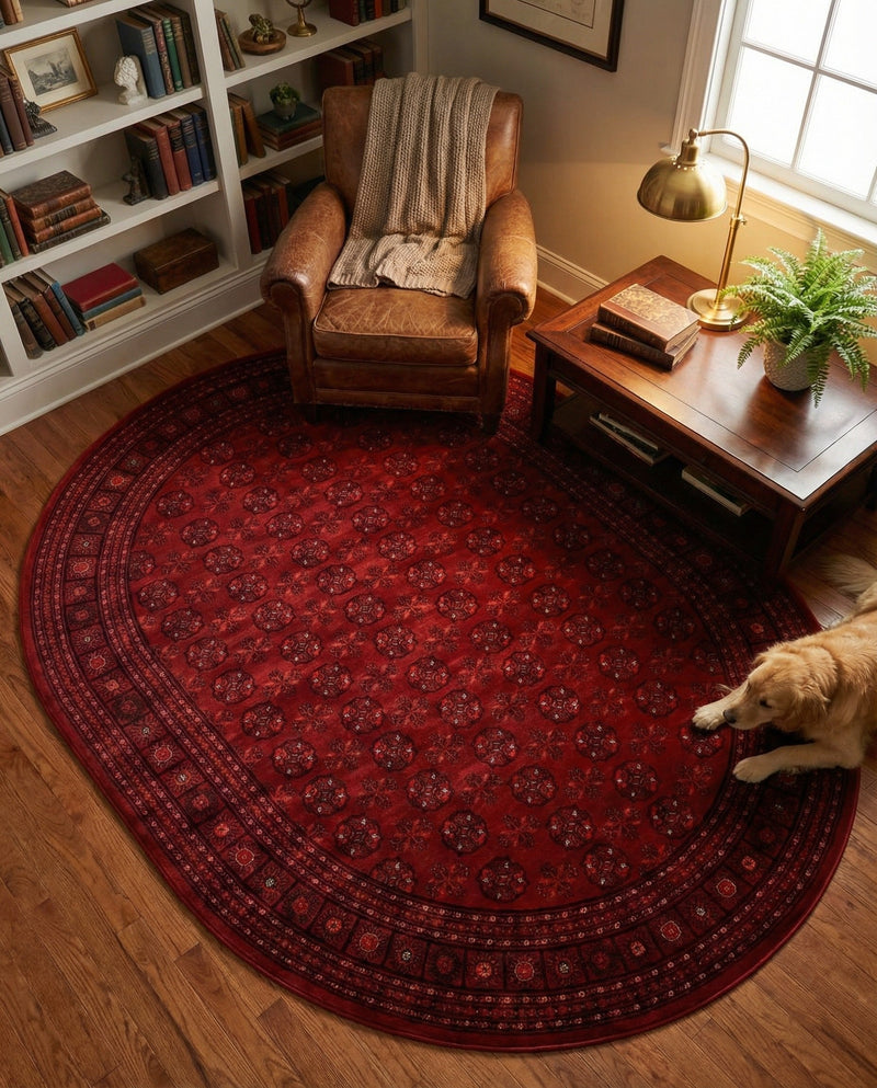 Samarkand Elegance Collection Area Rug -  Konye-Urgench Oval Red  lifestyle 68