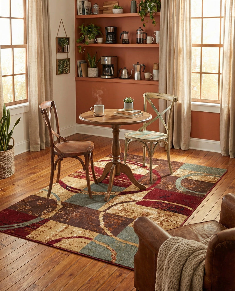 Bistro Lounge Collection Area Rug -  Ristretto Rectangle Multi  lifestyle 22