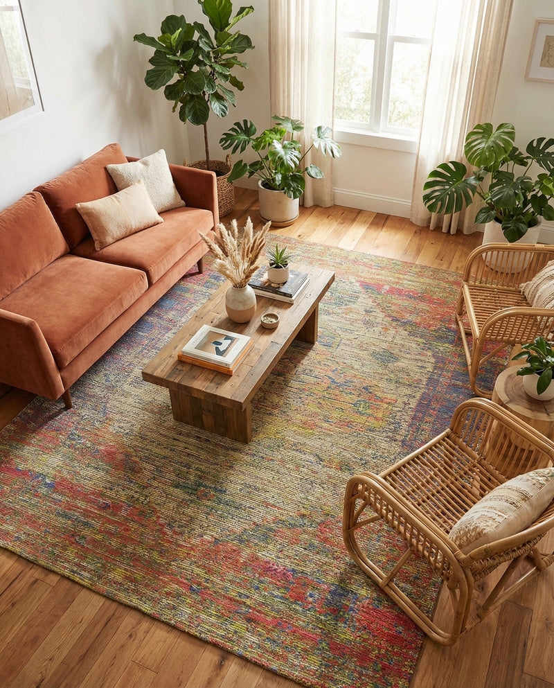 Savannah Threads Collection Area Rug - Sahara Rectangle Multi  lifestyle 42
