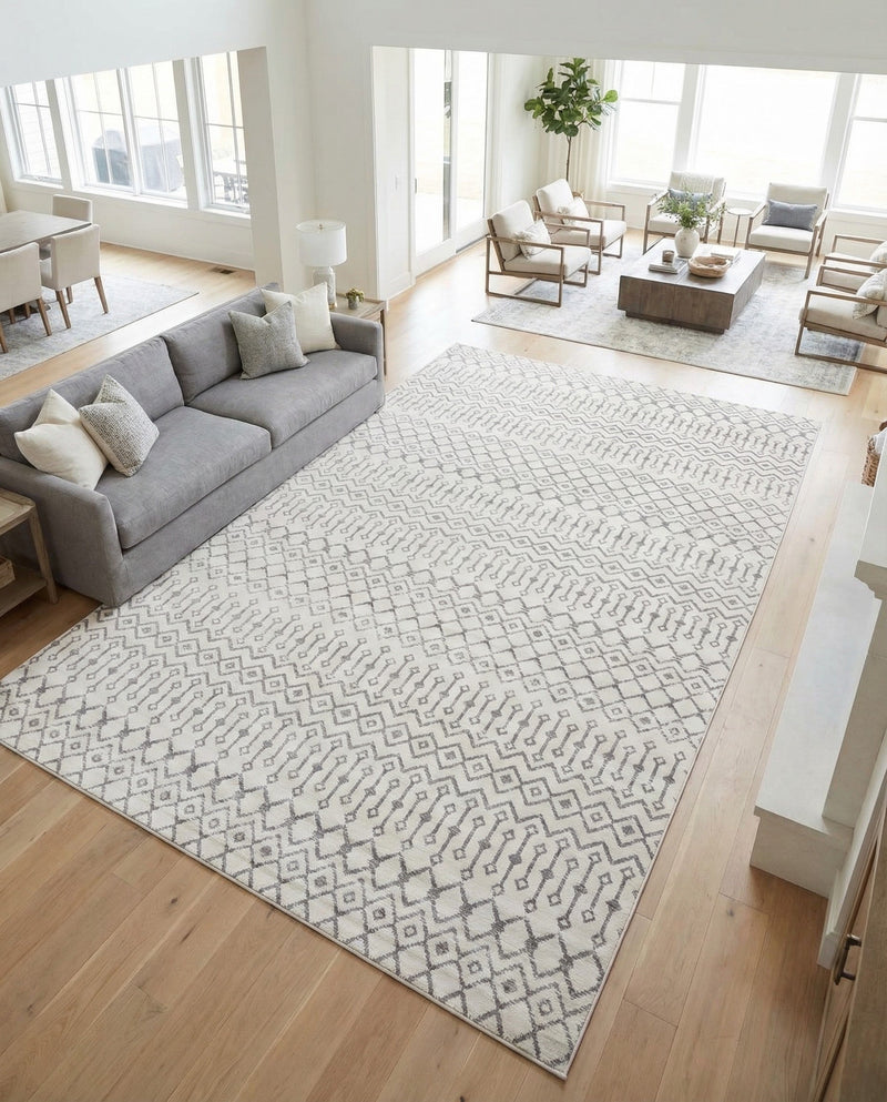 Marrakech Lattice Collection Area Rug - Medina (Ivory) Rectangle Ivory  lifestyle 4