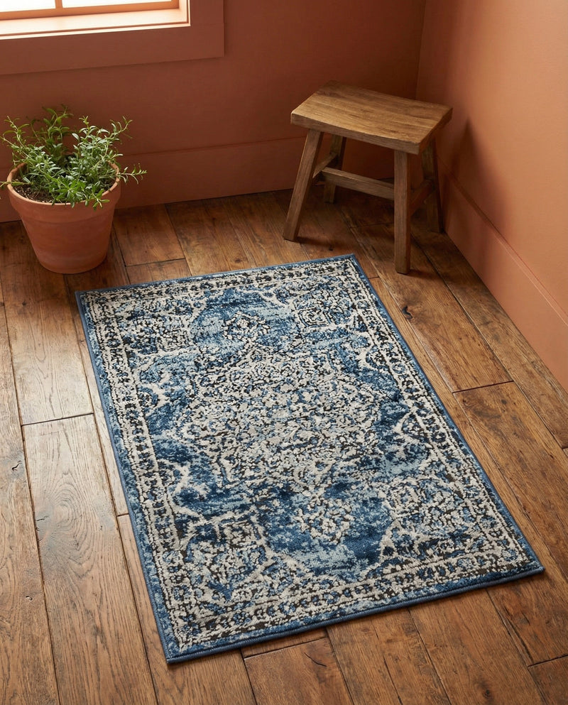 Mykonos Manor Collection Area Rug -  Tinos (Blue) Rectangle Blue  lifestyle 21