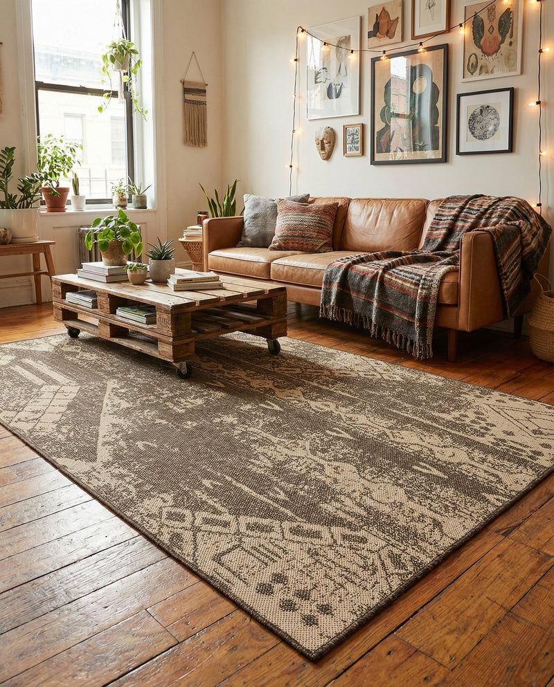 Sahara Sands Collection Area Rug -  Berenice Rectangle Natural and Brown  lifestyle 7