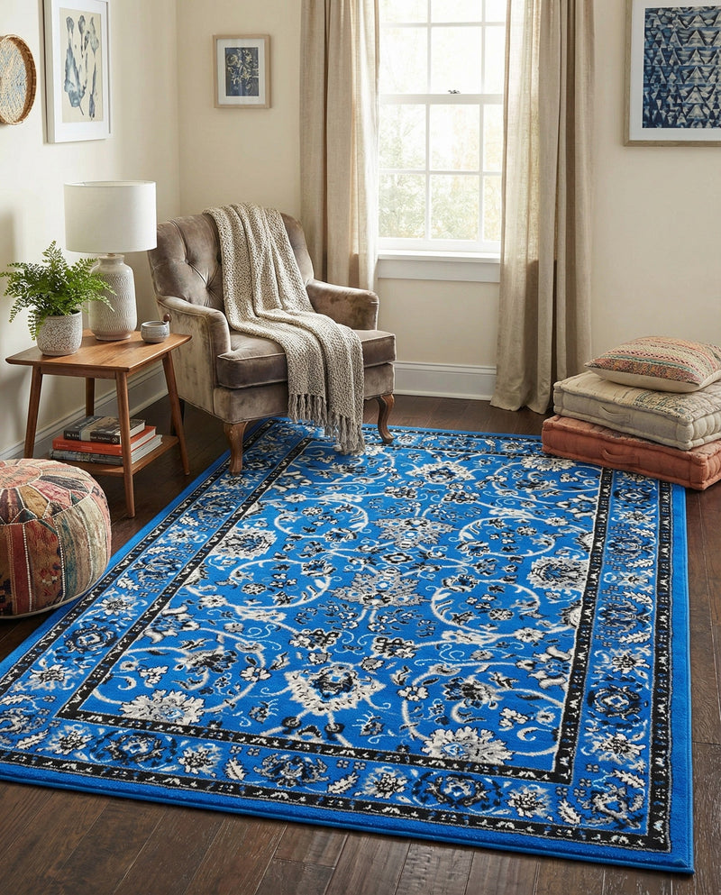 Isfahan Elegance Collection Area Rug - Naghsh-e Jahan (Dark Blue) Rectangle Dark Blue  lifestyle 11