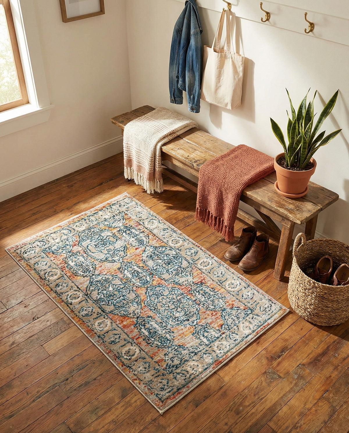 Seville Stripes Collection Area Rug -  Granada (Brick Red) Rectangle Brick Red  lifestyle 26