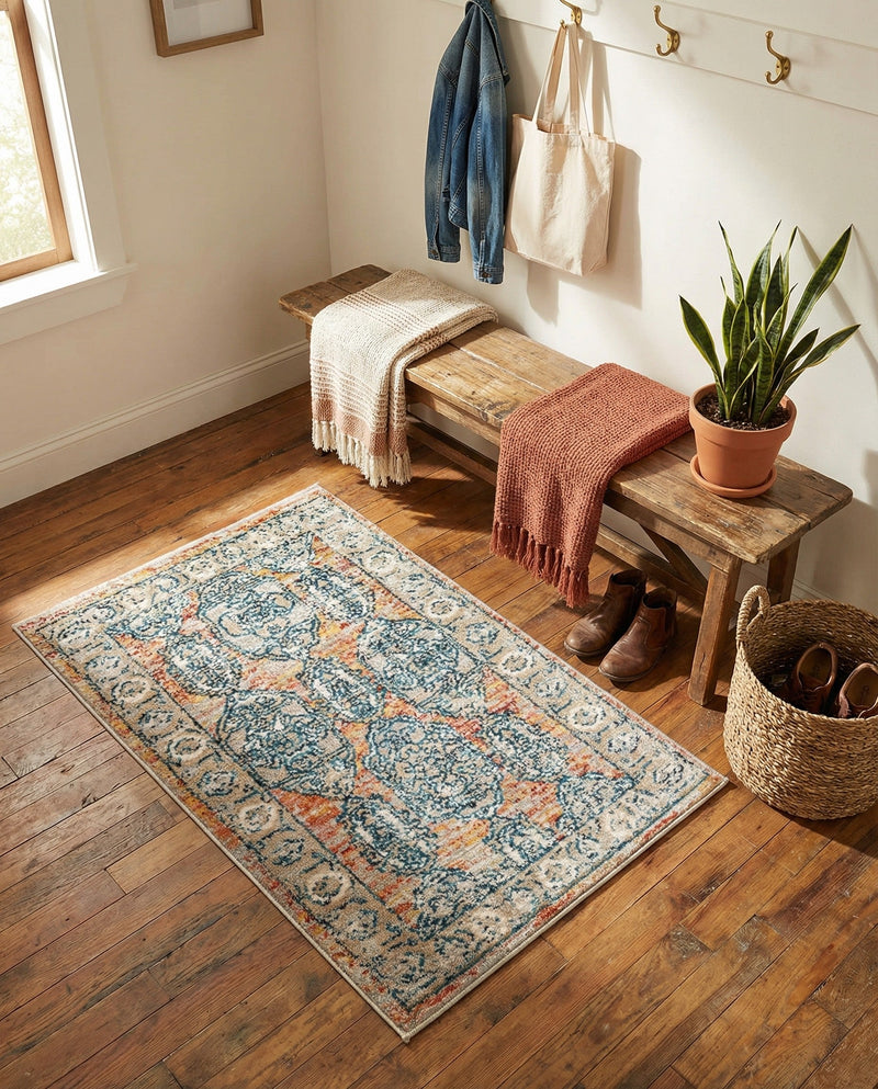 Seville Stripes Collection Area Rug -  Granada (Brick Red) Rectangle Brick Red  lifestyle 26