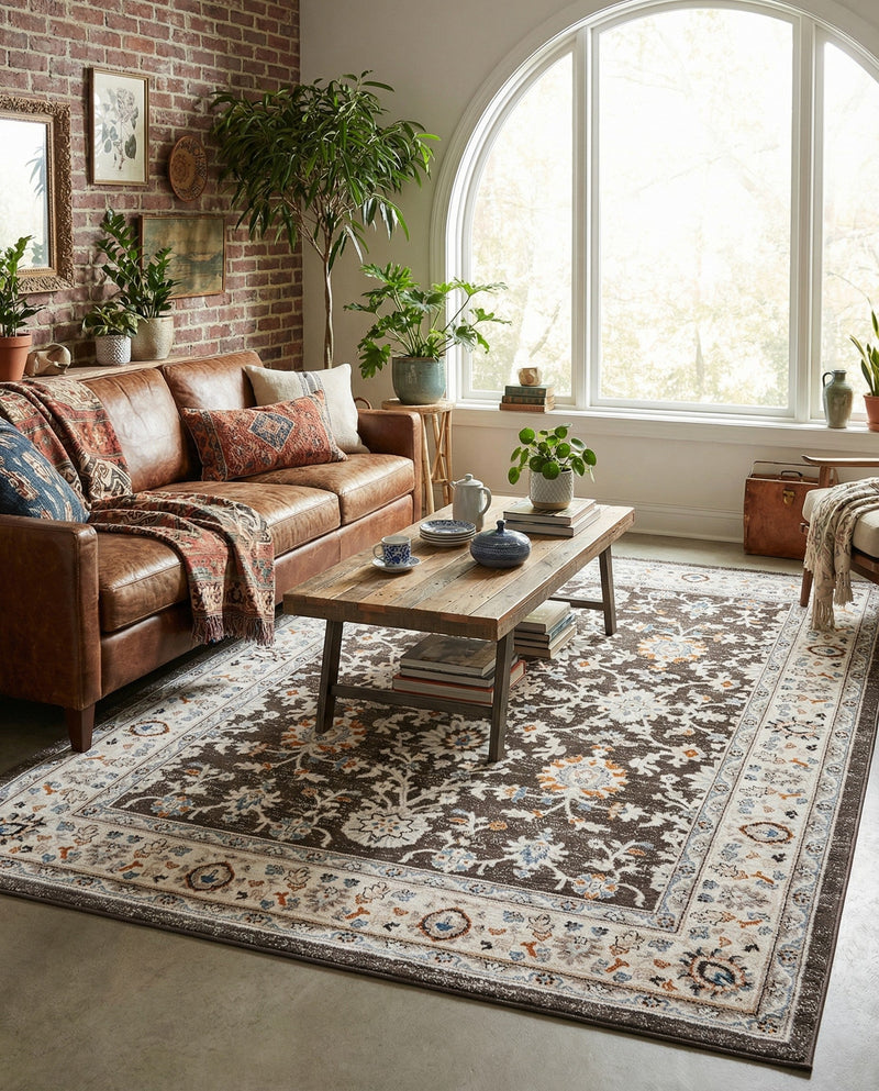 Savannah Elegance Collection Area Rug - Augusta (Fume Gray) Rectangle Fume Gray  lifestyle 26