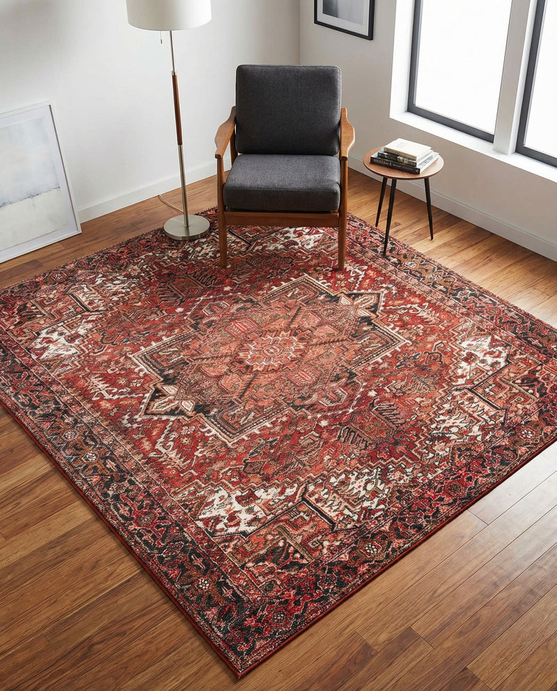 Bazaar Chic Collection Area Rug -  Essaouira Square Rust Red  lifestyle 48