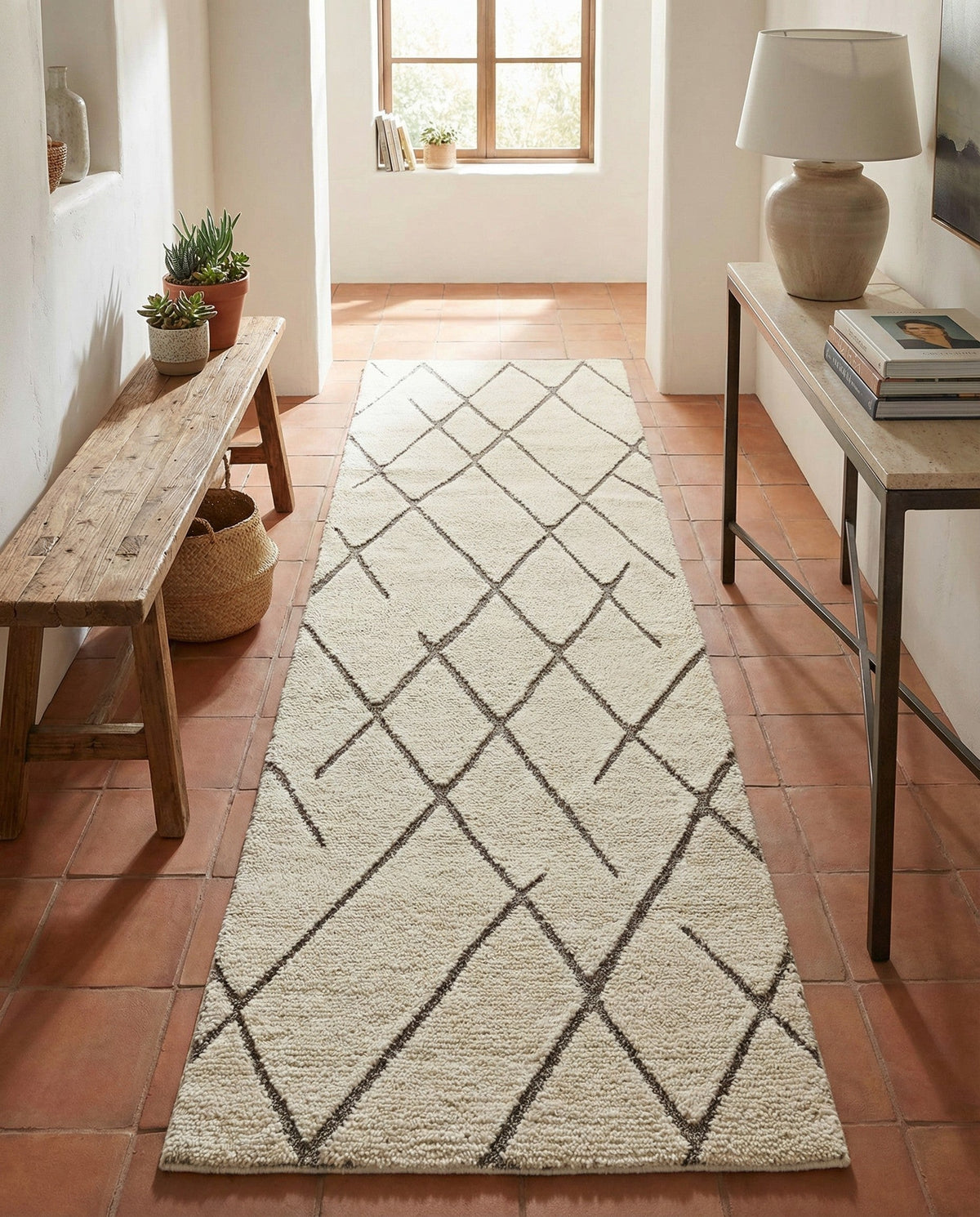 Sahara Berber Wool Collection Area Rug - Marrakesh Runner Pure Ivory  lifestyle 137