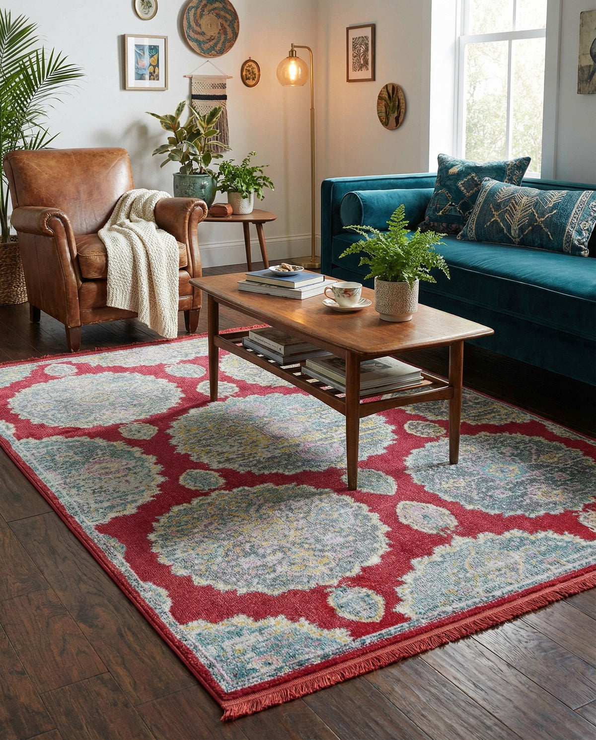 Arcadia Rugs Collection Area Rug -  Atlantis (Red) Rectangle Red  lifestyle 16