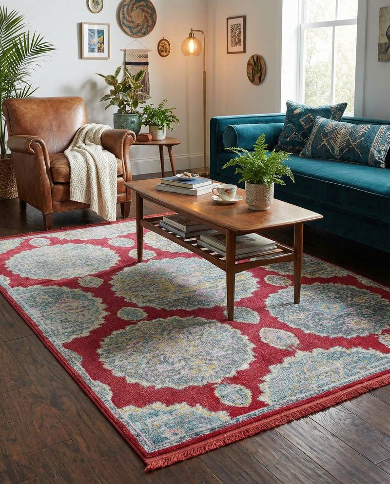 Arcadia Rugs Collection Area Rug -  Atlantis (Red) Rectangle Red  lifestyle 16