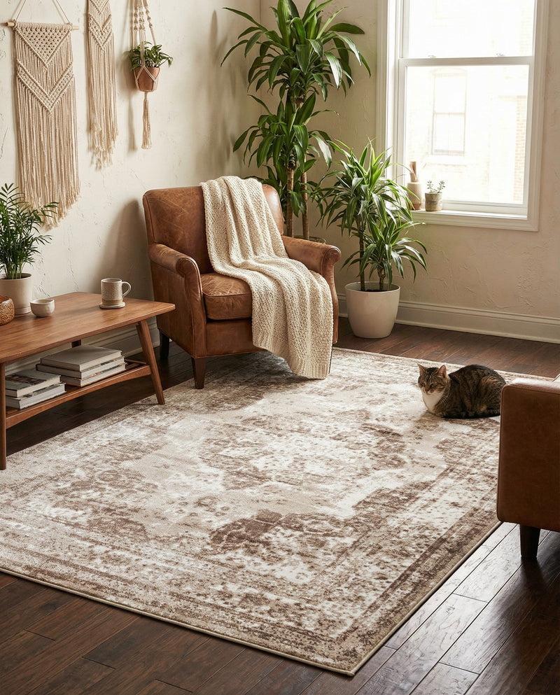 Riviera Elegance Collection Area Rug -  Menton (Beige) Rectangle Beige  lifestyle 34