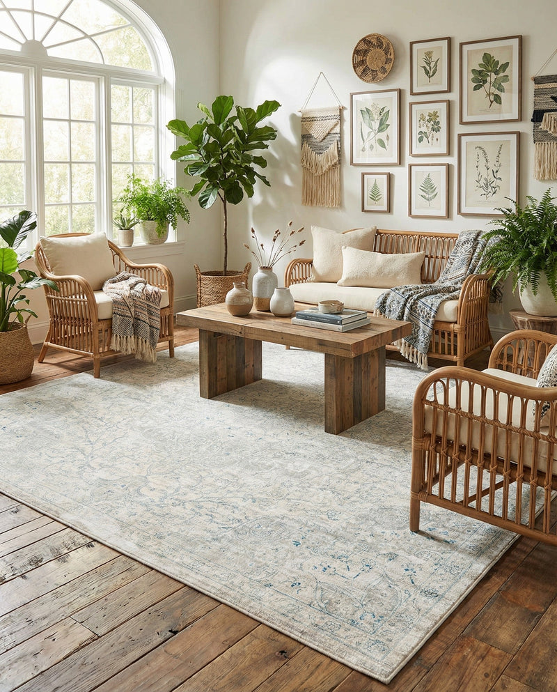 Coastal Haven Collection Area Rug - Seabreeze (Gray) Square Gray  lifestyle 59