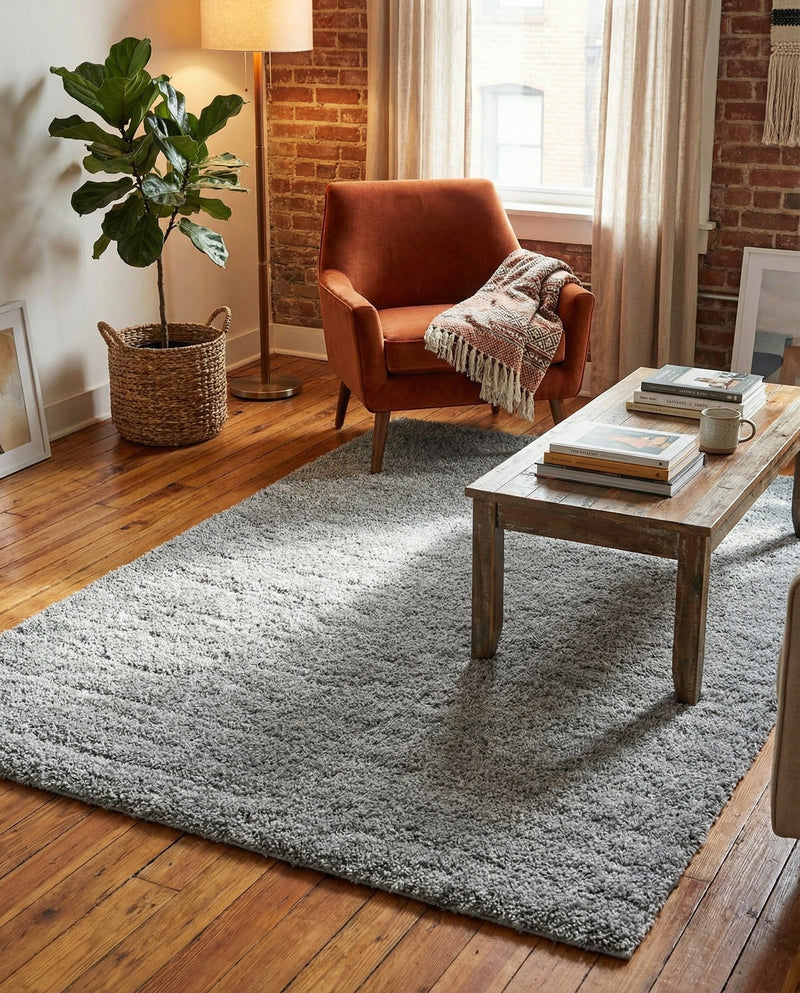 Cozy Comfort Shag Collection Area Rug - Haven (Cloud Gray) Rectangle Cloud Gray  lifestyle 29