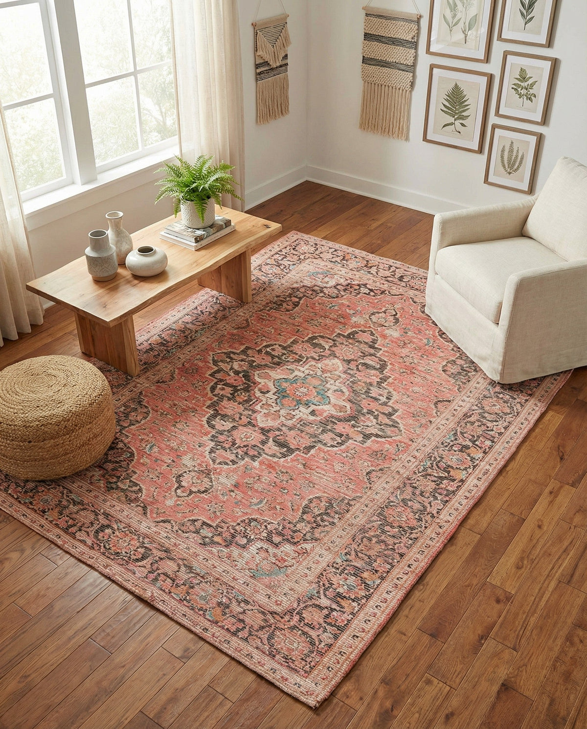Savannah Threads Collection Area Rug -  Chihuahuan Rectangle Red  lifestyle 4