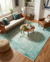 Bazaar Chic Collection Area Rug -  Taza Square Turquoise  lifestyle 51