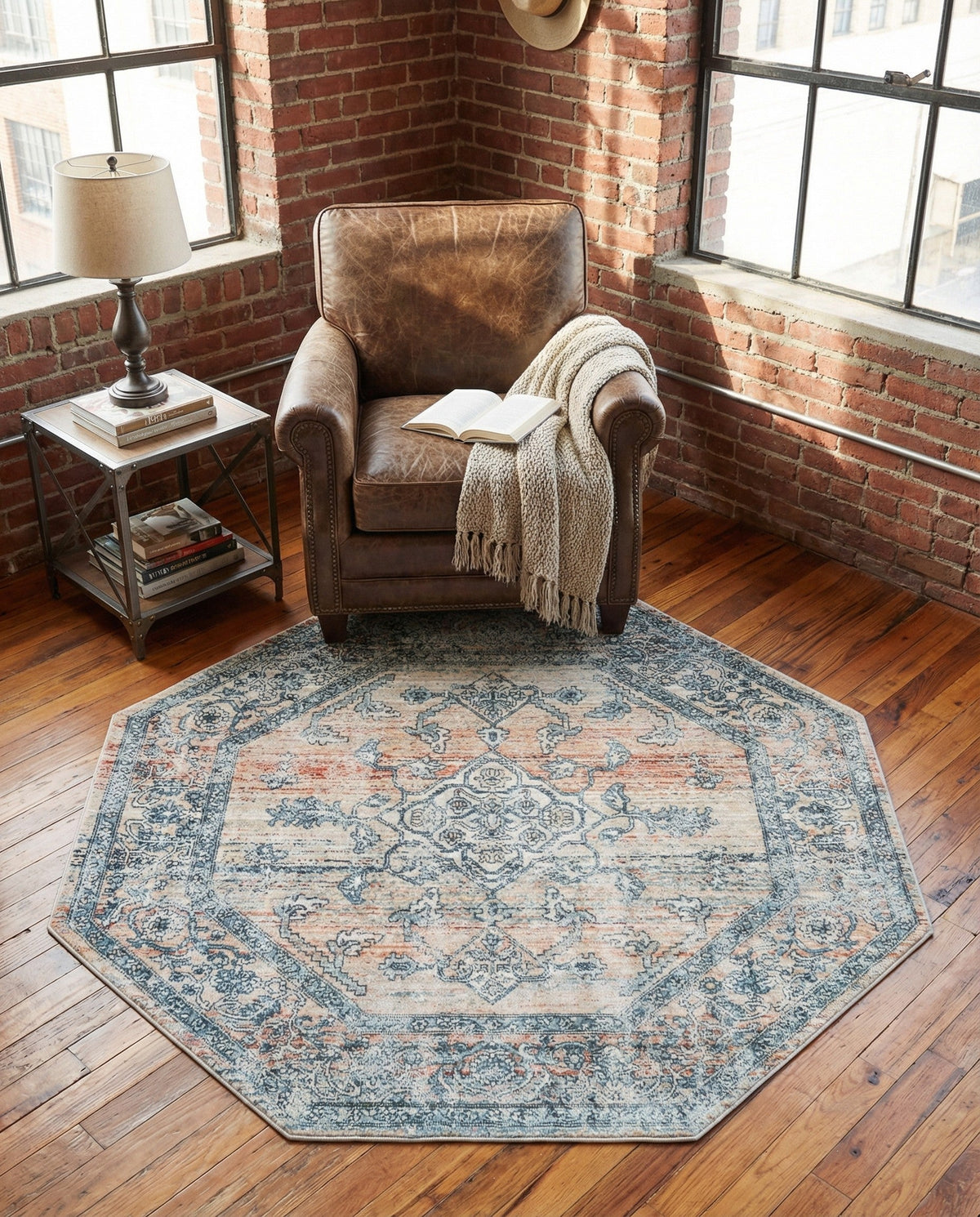 Coastal Haven Collection Area Rug -  Marina Octagon Multi  lifestyle 162