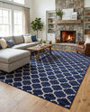 Lattice Gardens Collection Area Rug -  Bloomfield (Dark Blue) Rectangle Dark Blue  lifestyle 30