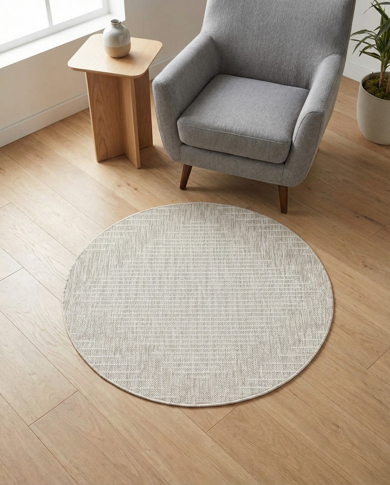 Urban Terrace Collection Area Rug -  Chelsea (Gray) Round Gray  lifestyle 27