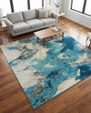 Urban Terrace Collection Area Rug -  Gazebo Square Blue and Ivory  lifestyle 77
