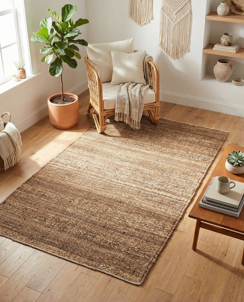 Coastal Haven Jute Collection Area Rug - Malibu Rectangle Sepia Brown  lifestyle 21