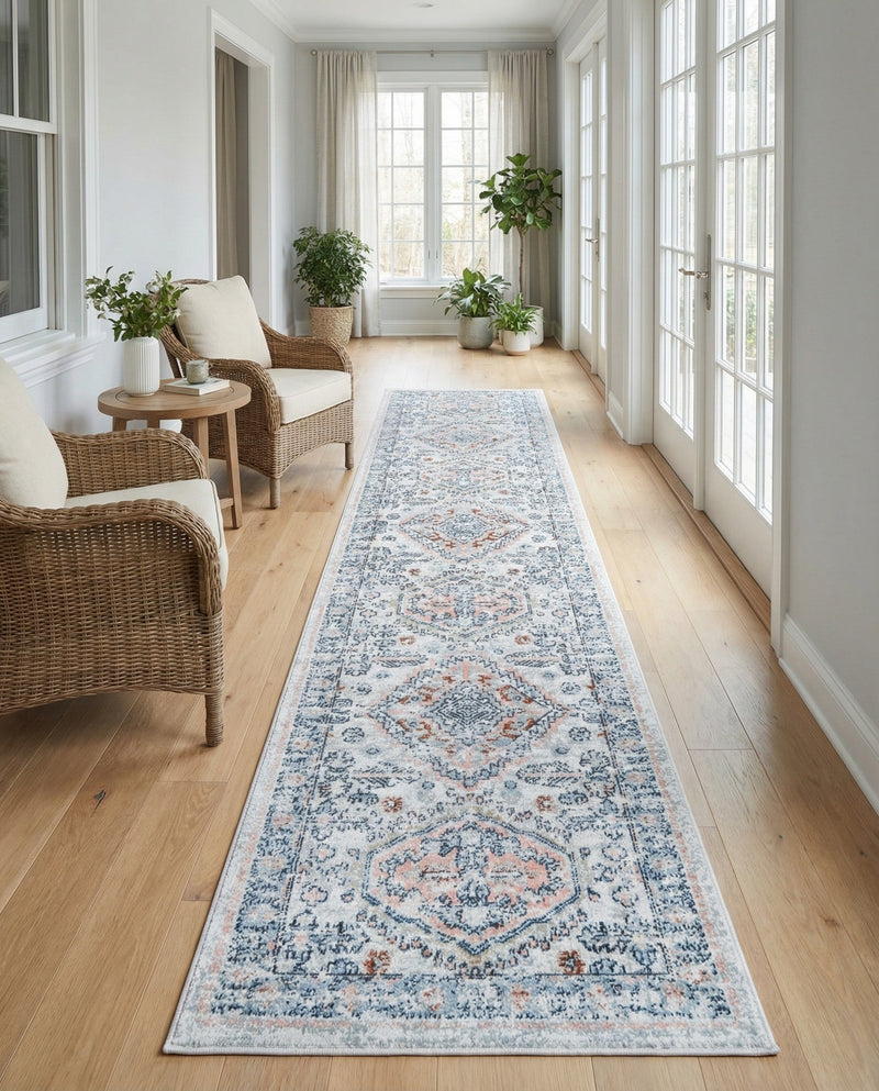 Aegean Elegance Washables Collection Area Rug -  Patmos Runner Ivory  lifestyle 77