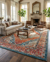 Savannah Soiree Collection Area Rug - Serengeti (Rust Red) Rectangle Rust Red  lifestyle 13