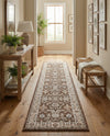 Savannah Elegance Collection Area Rug - Augusta (Brown) Runner Brown  lifestyle 63