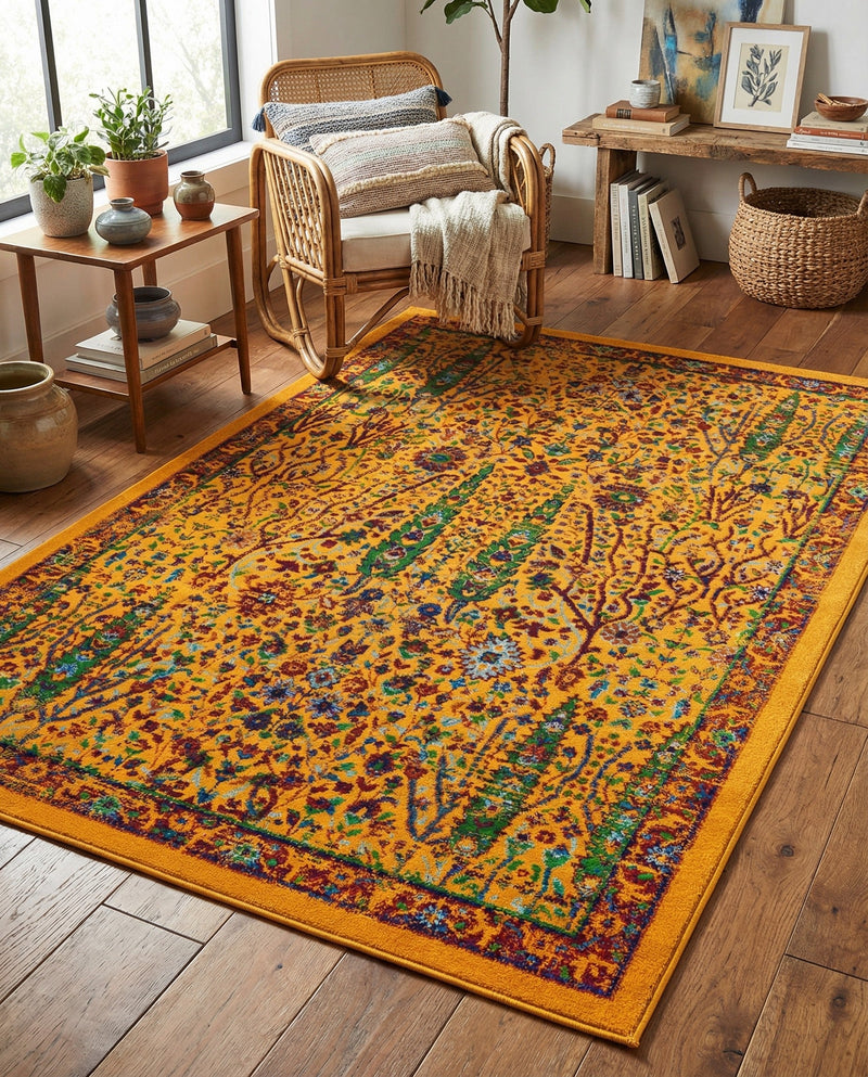 Caribbean Cove Collection Area Rug -  Tobago Rectangle Yellow  lifestyle 41