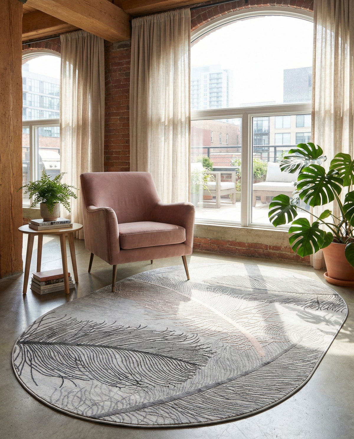Bloomsbury Elegance Collection Area Rug -  Westminster Oval Gray  lifestyle 146