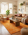 Trellis Mosaic Collection Area Rug - Arborville (Orange) Rectangle Orange  lifestyle 19