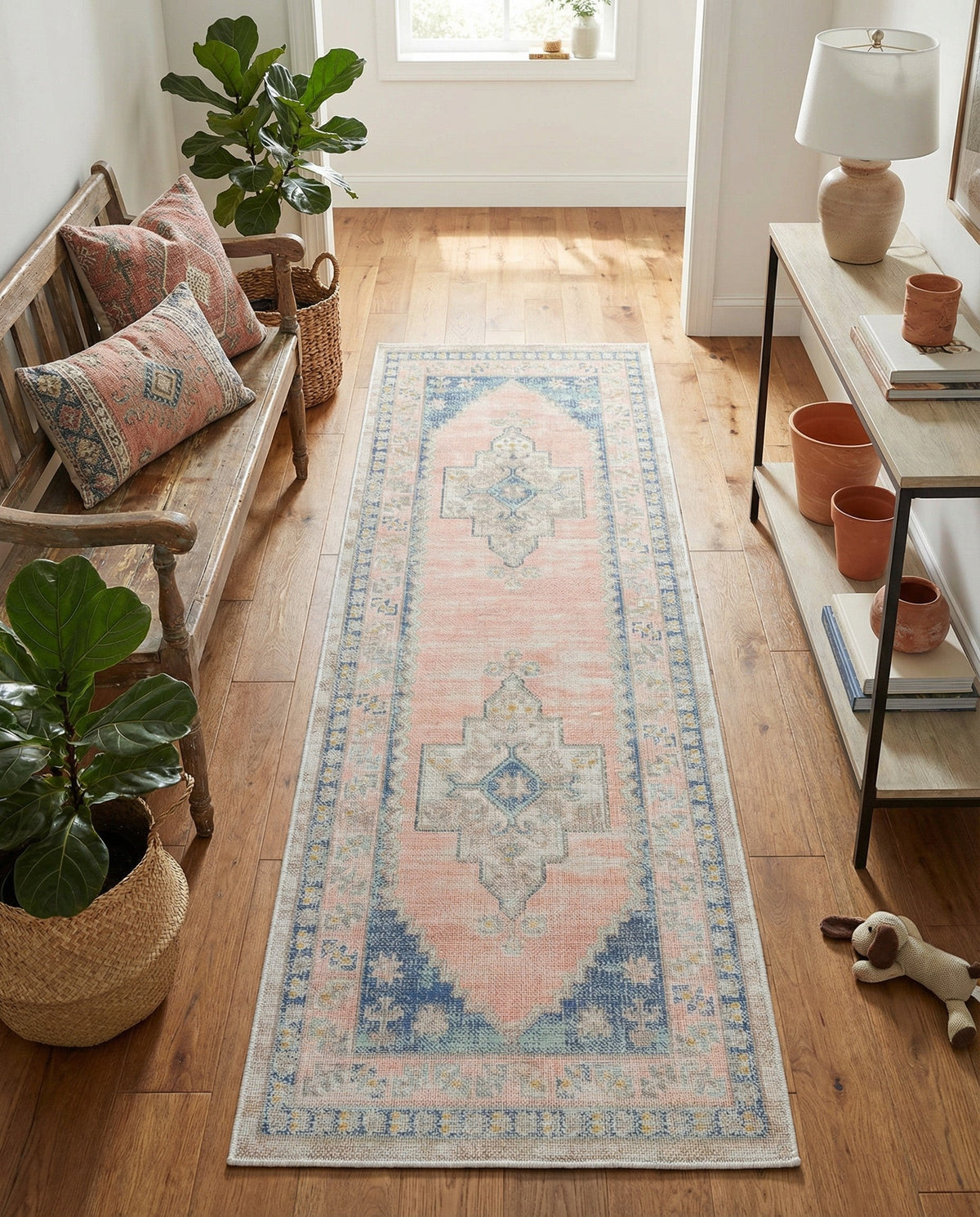 Savannah Series Collection Area Rug -  Augusta (French Blue) Runner French Blue  lifestyle 84