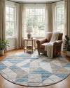 Dresden Elegance Collection Area Rug - Meissen Round Blue  lifestyle 43