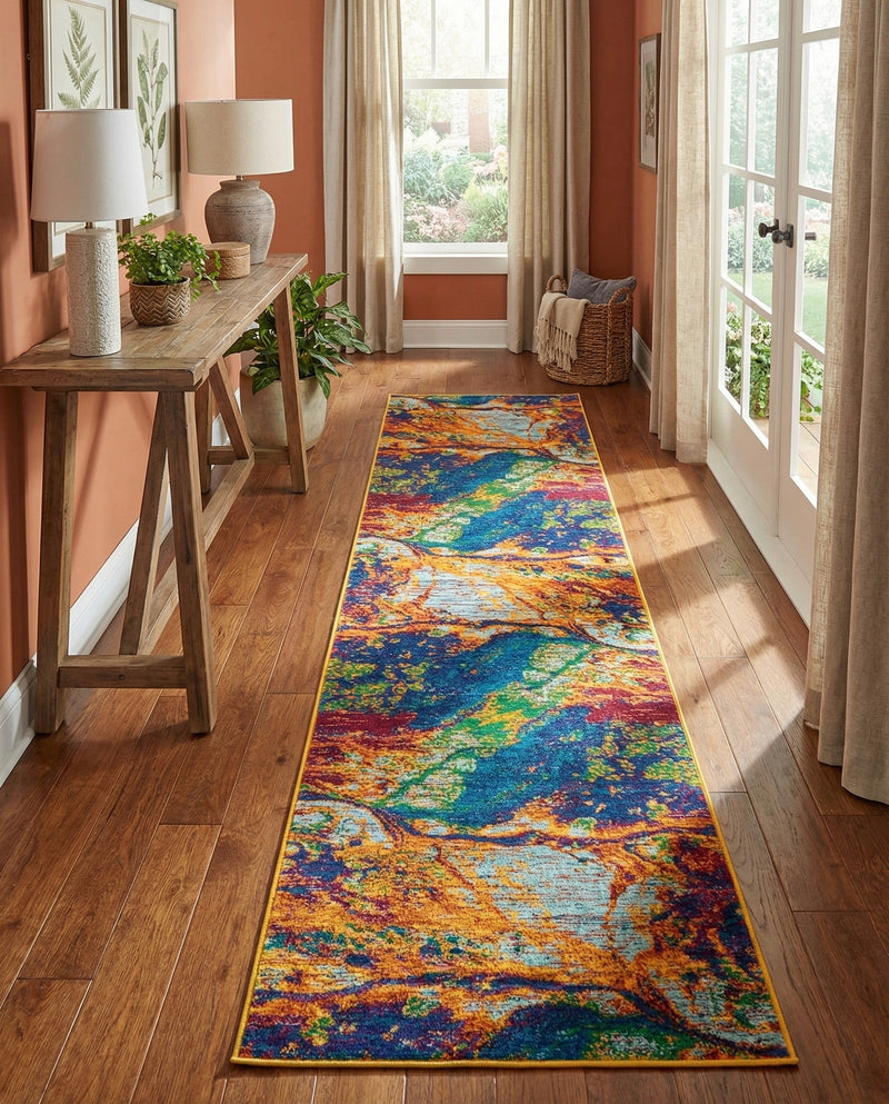 Caribbean Cove Collection Area Rug -  Bequia Runner Multi  lifestyle 28