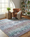 Baroque Era Collection Area Rug - Versailles (Blue Green) Square Blue Green  lifestyle 49