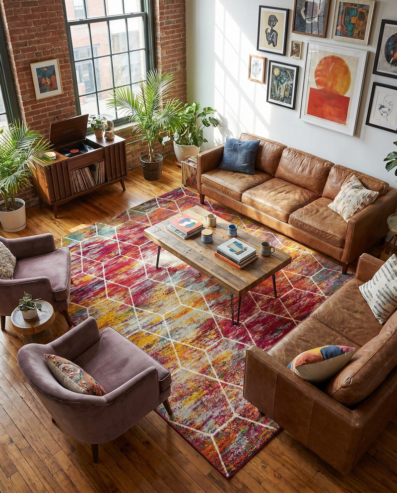 Trellis Mosaic Collection Area Rug - Arborville (Multi) Rectangle Multi  lifestyle 11