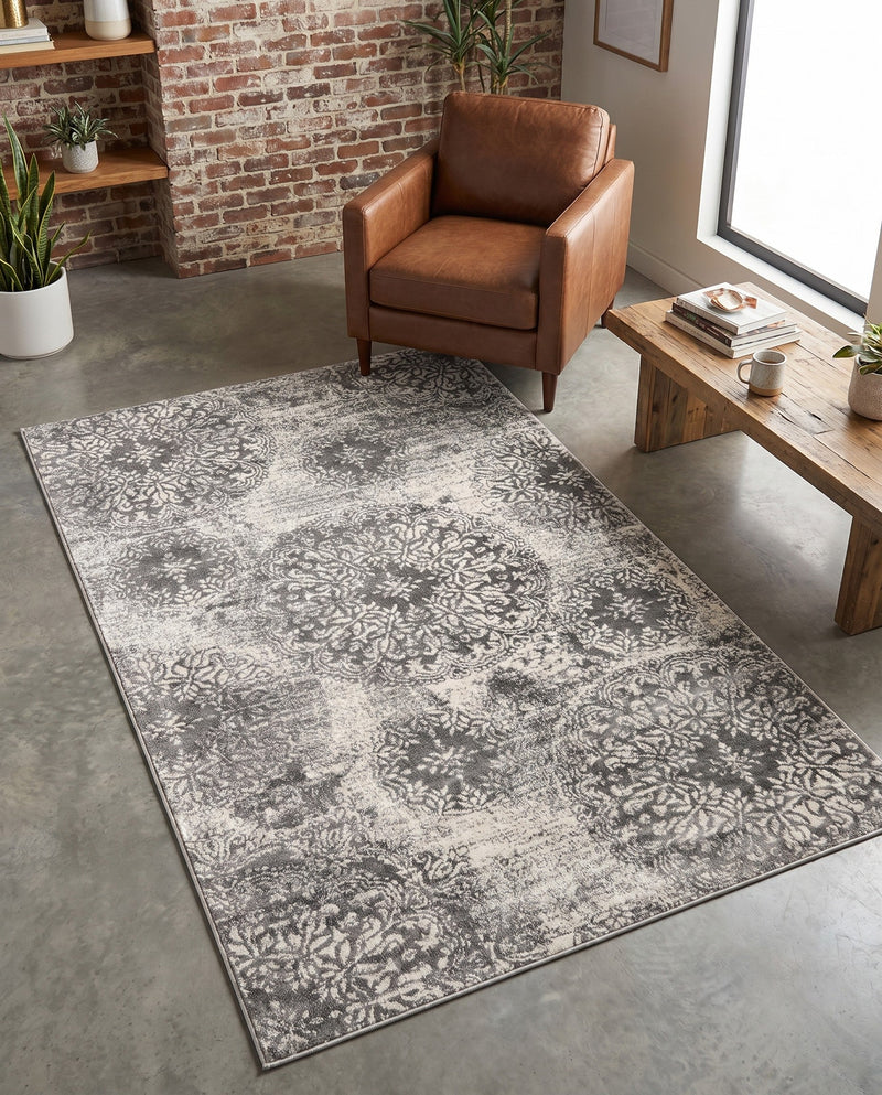 Riviera Elegance Collection Area Rug -  Monaco (Gray) Rectangle Gray  lifestyle 17