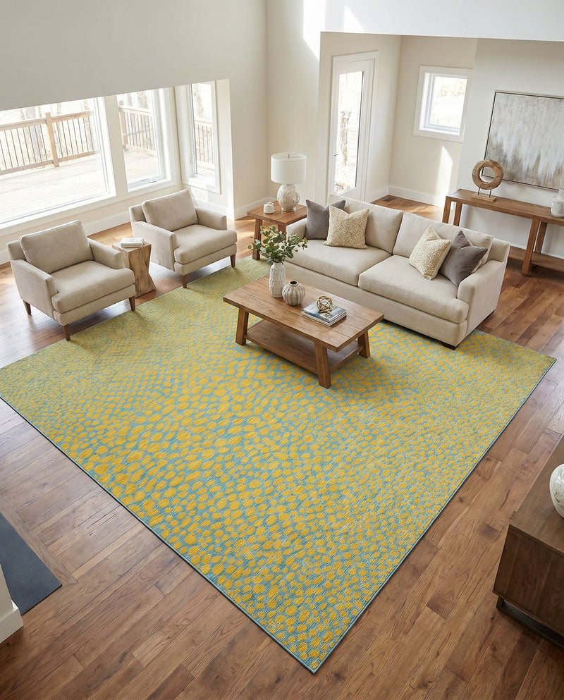 Urban Oasis Rugs Collection Area Rug -  Terrace (Yellow and Aqua) Square Yellow and Aqua  lifestyle 31