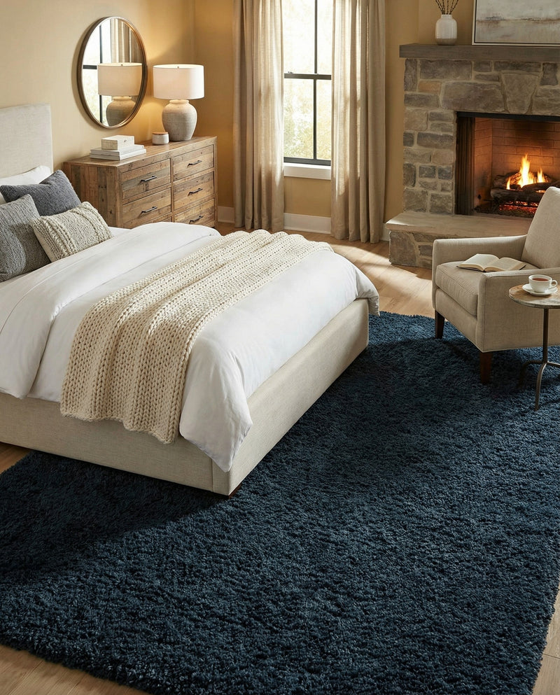 Eternal Plush Oasis Collection Area Rug -  Tranquility (Cobalt) Rectangle Cobalt  lifestyle 19