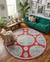 Arcadia Rugs Collection Area Rug -  Atlantis (Red) Round Red  lifestyle 54