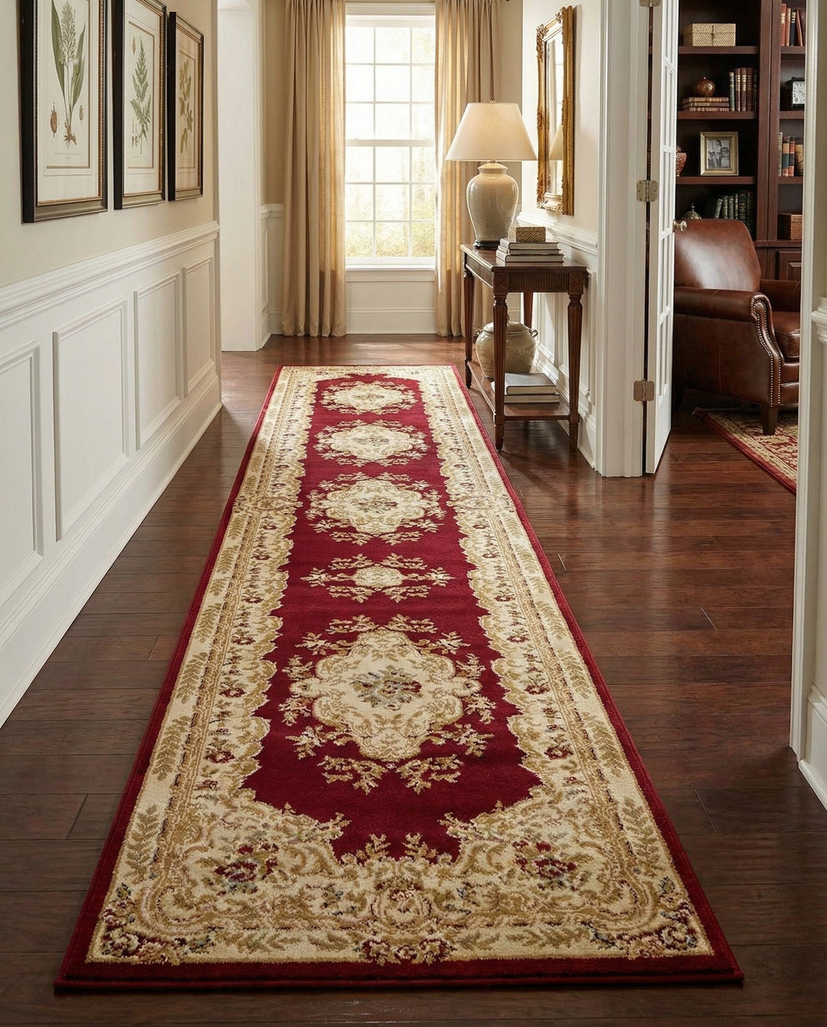 Versailles Elegance Collection Area Rug -  Vincennes Runner Red  lifestyle 85