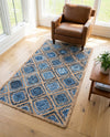 Woven Seaside Jute Collection Area Rug - Marina Rectangle Blue  lifestyle 11